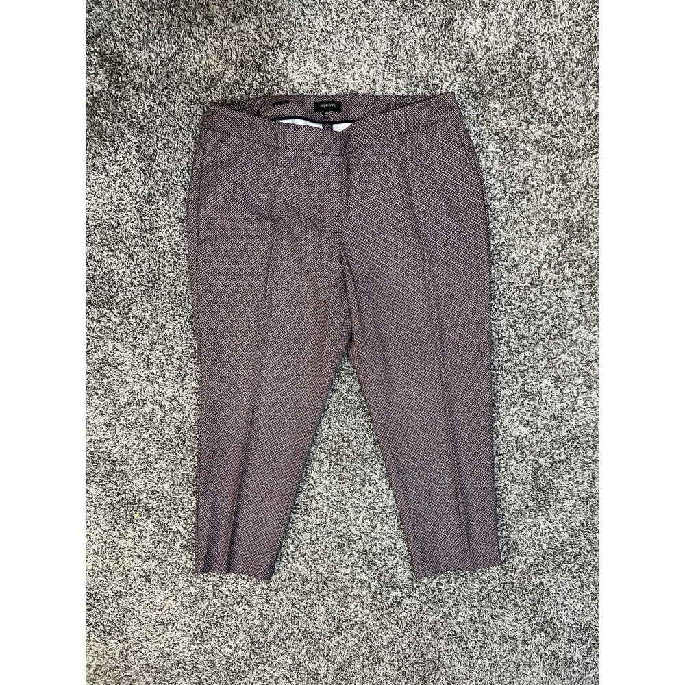 Talbots Womens Heritage Cropped Pants Plus Sz 20 W Petite Blue Red Patterned